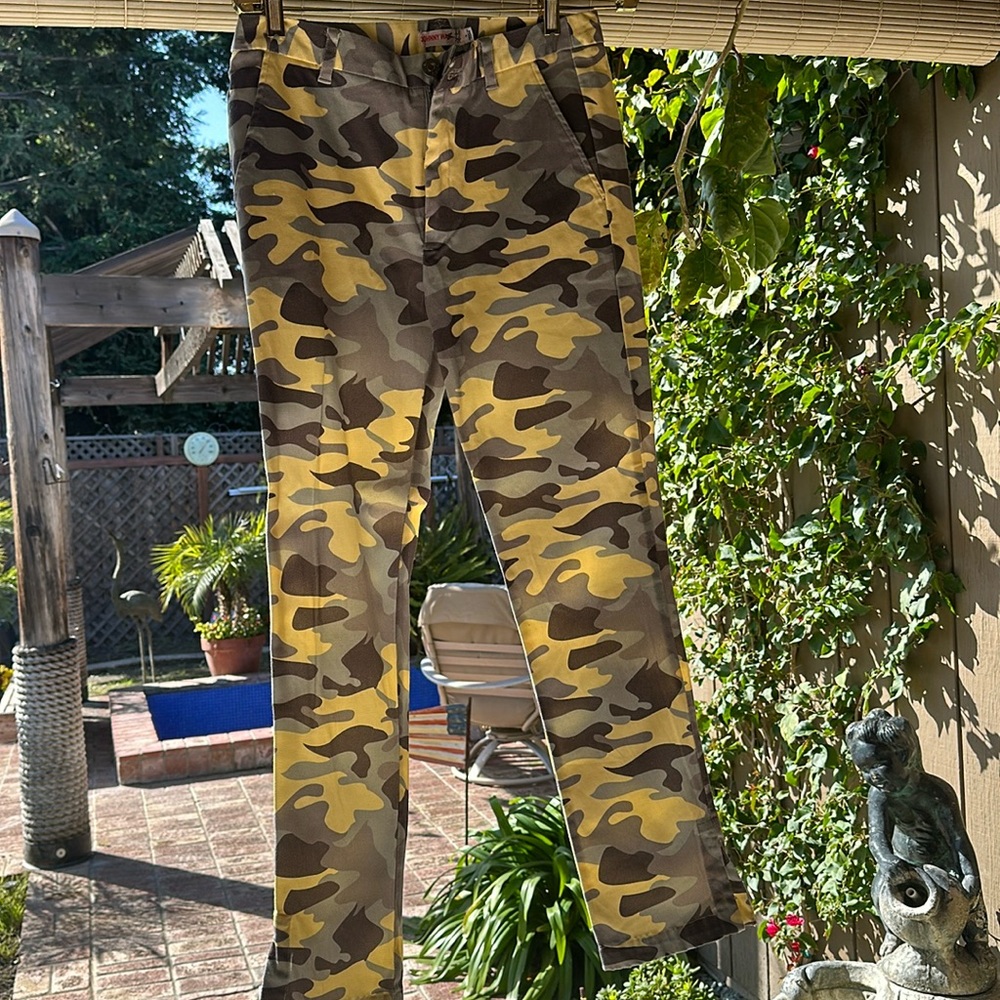 Johnny Was Camo Yellow Pants